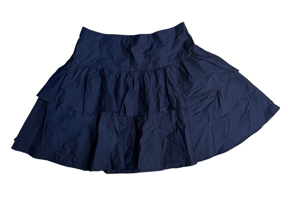 NWT J Crew tiered ruffle skirt G4589 In Navy Size 12